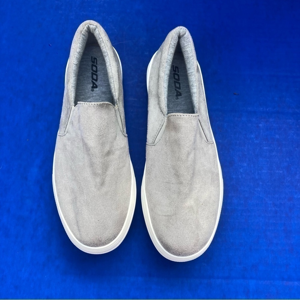 Soda gray slip on casual shoes, size 9